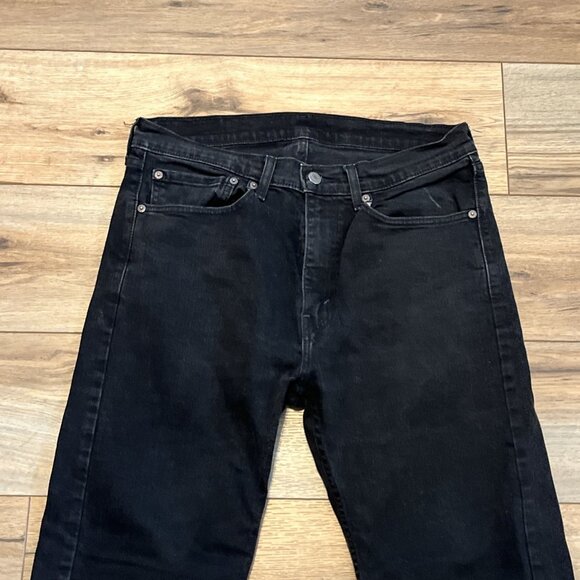 Men's Levis 505 Regular Fit Denim Jeans SZ 34x32 Black Stretch Modern Red Tab - Picture 2 of 13